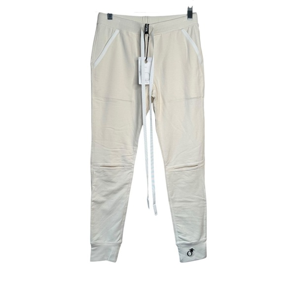 NWT Tate Jones WOMEN'S SLIT KNEE SWEAT Pepper White XS $195 MSRP - Picture 3 of 11